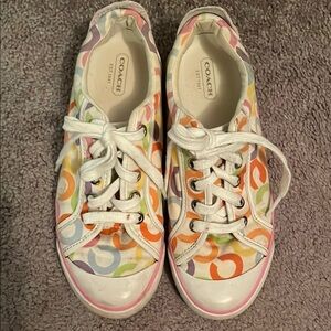 COACH Barrett Signature C Canvas Sneakers Athletic Tennis Shoes Size 7B